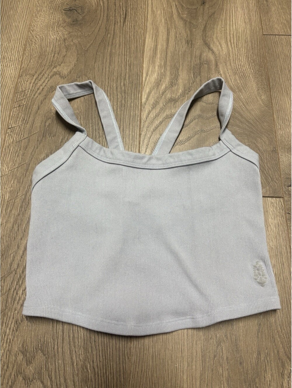Free People Movement Tank Top M/L Womens Blue All Clear Cami Cropped Ribbed